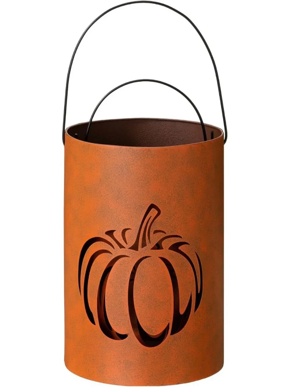 Halloween Pumpkin Lantern Candle Holders - 2 Pack Metal Decor for Porch